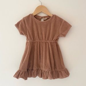Quincy Mae organic cotton terry dress. 12-18 months.